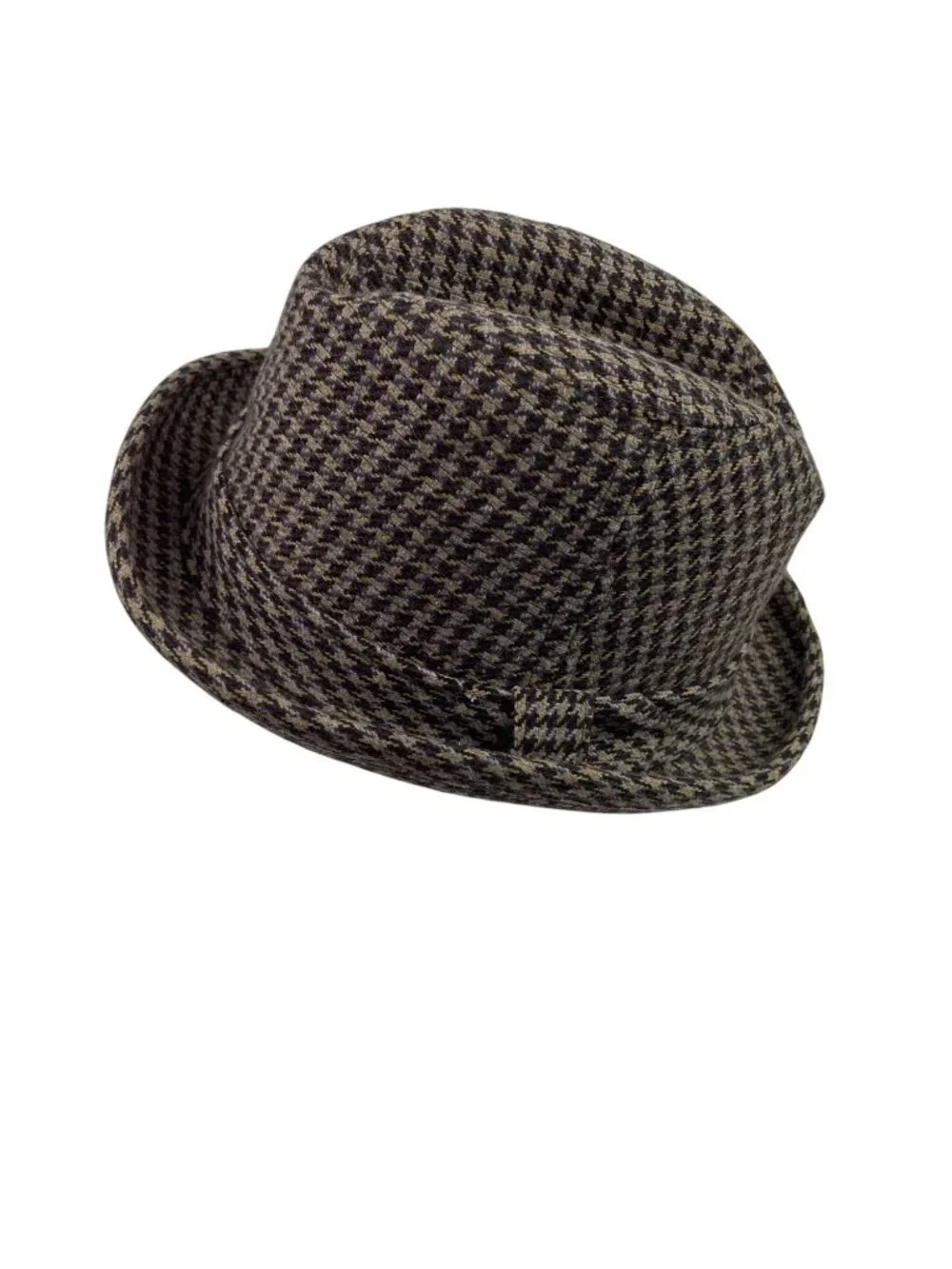 Cavanagh Hats Vintage 1950s Houndstooth Mens Fedora Hat Size 7 1/8 Cashmere